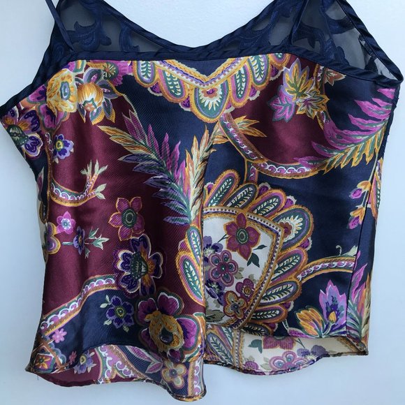 Vintage California Miss Silk and Lace Intimate Tank Top Size Medium - Picture 4 of 9